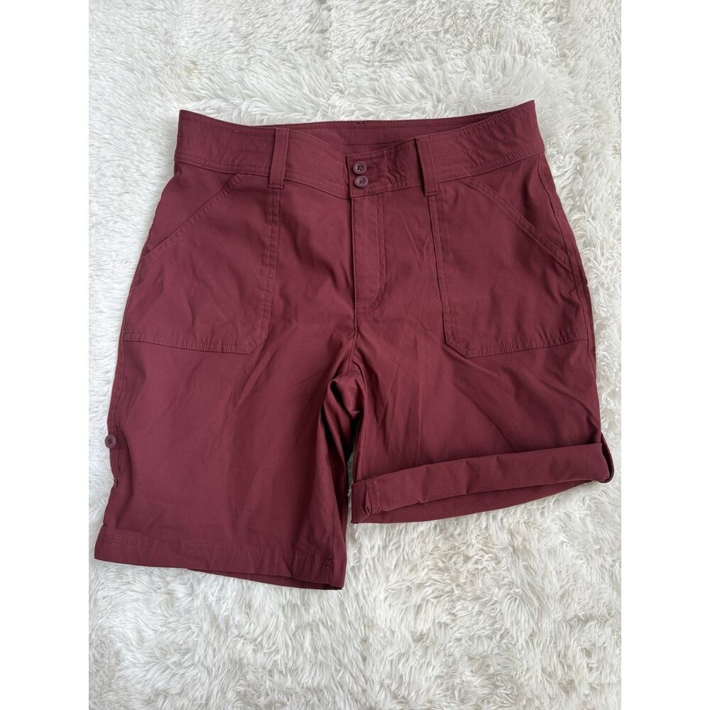Eddie Bauer Women’s 10 Deep Plum “ Rolled Hem Bermuda Short” Not Worn. Great